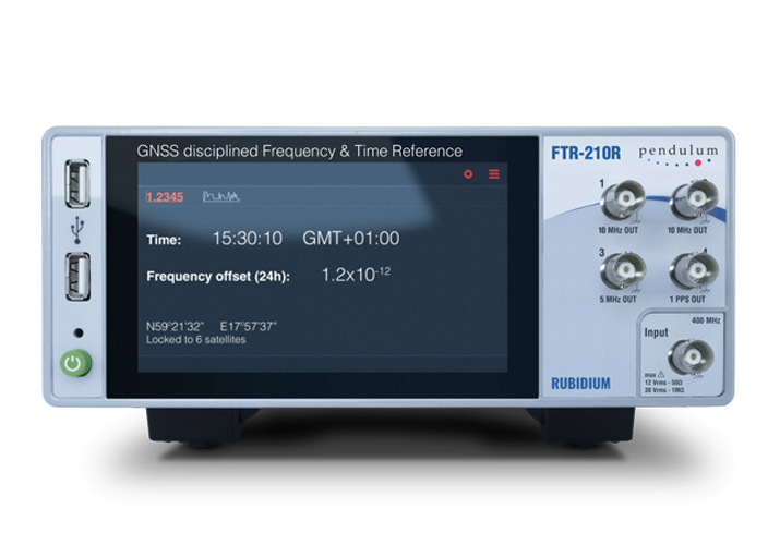 pendulum FTR-210R GNSS驯服的铷原子钟频率和时间基准